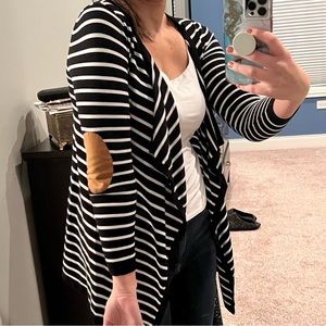 Black and white striped cardigan